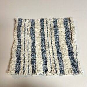 RUE 21 Striped Tube Crop Top in Cream and Blue